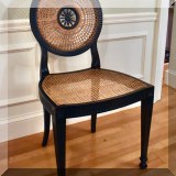 F03. Set of 8 caned medallion backed dining chairs. 38”h 